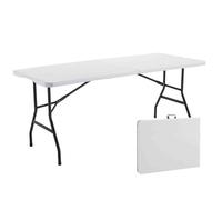 Table pliante réception 180cm - MOB EVENT PRO - Lot de 5 - 8 places - Blanc et noir