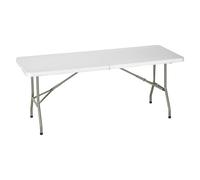 Table pliante rectangulaire avec poignée ALIZEE L 182 x H 74 x P 75 cm blanche