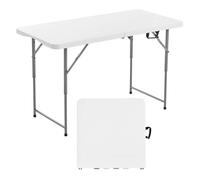 Table Pliante Rectangulaire en Plastique-VEVOR-Table Utilitaire Portable de 122 cm-avec Hauteur Réglable et Poignée Intégrée