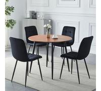 Table pliante réglable avec chaises en velours pour salle à manger et bureau