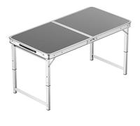 Table pliante réglable en aluminium Table de camping portable avec poignée Table de salle à manger à moitié pliée pour bureau 100 x 50 cm - Gris léger et
