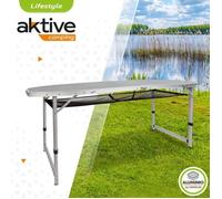 Table pliante réglable en hauteur pour le camping avec filet Aktive