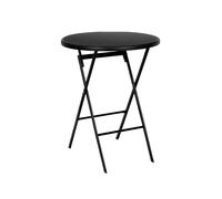 Table pliante ronde aspect rotin, Ø 60 cm , résistante aux intempéries - Pratique pour jardin & terrasse