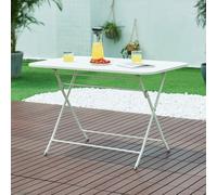 Table pliante 'Sande' rectangulaire acier 71x70x110 cm blanc