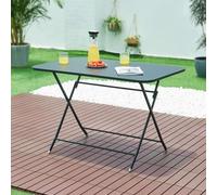 Table pliante 'Sande' rectangulaire acier 71x70x110 cm noir