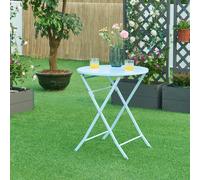 Table pliante 'Sande' ronde acier 71 x Ø62 cm bleu ciel
