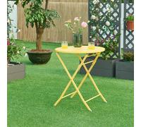 Table pliante 'Sande' ronde acier 71 x Ø62 cm jaune