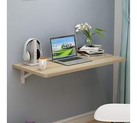 table pliante simple, Table pliante à abattant fixée au mur, bureau flottant en bois massif for ordinateur portable, établi multifonctionnel, table de cuisine et de dîner(Walnut,120*50cm/47*20in)