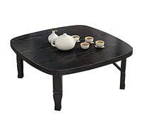 Table pliante style japonais, table basse, table d'étude, table à manger, petite table carrée, pour chambre à coucher tatami, baie vitrée (C 60 cm) (D 80 cm)