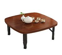 Table pliante style japonais Table basse / Table d'étude / Table à manger / Petite table carrée pour tatami chambre baie vitrée (C 60 cm) (E80 cm)