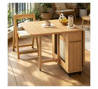 Table Pliante, Table À Manger Extensible, avec des Tiroirs Et des Étagères Ouvertes, Tables De Cuisine 4 Personnes, pour Une Cuisine Compacte