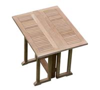 Jan Kurtz Table pliante/table de balcon City teck naturel LxlxH 90x70x73cm