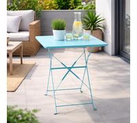 Table pliante table de bistrot table d'extérieur table de camping turquoise 6...