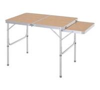 Outsunny Table pliante camping/jardin, aluminium & MDF imitation bambou, rallonge, hauteur réglable