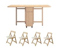 Table Pliante, Table De Cuisine Rectangulaire Extensible Et Pliante Tables A Manger Extensible avec Rangement Intérieur pour Une Cuisine Compacte