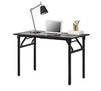 Table Pliante de Salle à Manger 120 x 60 cm à Hauteur Réglable pour 4 Personnes Marron Foncé Noir [neu.haus]