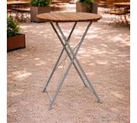 Table pliante table de jardin à bière table haute pliante acier acacia Ø80 cm...