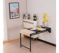Table pliante, table de salle à manger murale, table de salle à manger, établi peu encombrant et étagère de rangement, bureau multifonction pour petits espaces