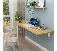 Table Pliante, Table Murale, Bureau Pliant, Pliable Peu encombrante(Natural Wood,L80xW30cm/31.5x12in)