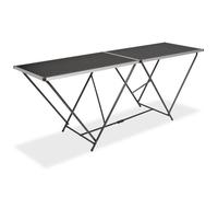 Table pliante - vidaXL - MDF et aluminium - 200x60x78 cm - Noir