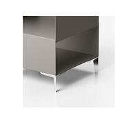 Table polyvalente CUBE acier couleur gris, étagère gris ardoise et piétement chromé