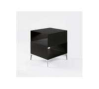 Table polyvalente CUBE acier couleur noir étagère gris ardoise piétement chromé