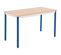 Table Polyvalente rectangle - L.120 x P.60 cm - Plateau Chêne Canadien - Pieds Bleu