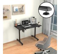 Table 'Pomona' réglable en hauteur, piétement électrique en acier avec roulettes 110 x 60 cm Noir