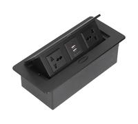 Table Pop Up Socket Dual USB Power Outlet Strip Hub Connection Box 250V J29 for Home Office