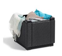 Table-pouf de jardin Keter - ALLIBERT by KETER - Cube avec coussin - Gris graphite - 47,1 L