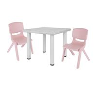 Table pour enfant Bieco avec 2 chaises - Intérieur et extérieur - Empilable et anti-basculement - Bricolage et peinture pour enfants