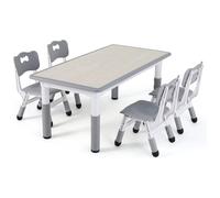 Table pour enfants avec 4 chaises - Set de table réglable en hauteur pour les jeunes enfants avec plusieurs activités - Apprendre, écrire, jouer pour les enfants - Table pour enfants