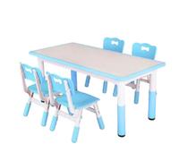 Table pour enfants avec 4 chaises - Table réglable en hauteur pour les jeunes enfants pour apprendre, écrire et jouer - Table d'activités et set de chaises pour enfants - Bla