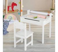 Table pour enfants avec chaise, table de peinture avec rouleau de papier et marqueur, coin salon pliable pour enfants avec espace de rangement, table pour enfants multifonctionnelle pour peindre, joue
