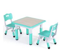 Table pour enfants avec chaises - 2 chaises - Table d'activité - Table de jeu Bureau pour enfants - Pour 3-8 ans - Réglable en hauteur - Table d'apprentissage pour enfants - Türki