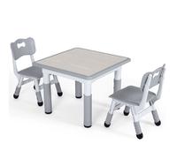 Table pour enfants avec chaises - 2 chaises - Table d'activités - Table de jeu Bureau pour enfants - Pour 3-8 ans - Réglable en hauteur - Table d'apprentissage pour enfants - Hellg