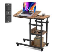 Table pour ordinateur portable avec prise électrique Table pour ordinateur portable avec roulettes réglable en hauteur