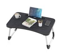 Intirilife Table d'ordinateur portable pliable en Noir au format 60 x 40 x 28 cm - Table de lecture plateau de petit-déjeuner
