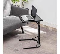 Table pour ordinateur portable Réglable en hauteur 58-69cm Support pour ordinateur portable Table pour canapé salon noir