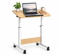 Table pour ordinateur portable, table d'appoint, bureau réglable à roulettes