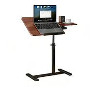 Table Pour Ordinateur Portable,Table De Lit Medical,Bureau Roulant Avec Plateau,Support d'Ordinateur Portable Réglable En Hauteur,Bureau Debout Mobile 60x40 Cm,Bureau d'Ordinateur En Bois De Teinte Ma