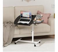 Table pour Ordinateur Portable VIVOLILV,Petite Bureau avec roulettes,Surface inclinable,Réglable en Hauteur,60x40cm,Noir