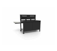 Table pour plancha roulante avec crédence acier noir fermé - forge adour