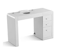 Table professionnelle modulaire de manucure, avec tiroirs, aspirateur à filtre intégré et présentoir à LED pour accessoires et vernis