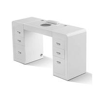 Table professionnelle modulaire de manucure, avec tiroirs, aspirateur à filtre intégré et présentoir à LED pour accessoires et vernis