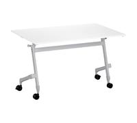 Table rabattable L 120 x P 70 cm blanche Bruneau Practika Plus pieds aluminium - - Bruneau