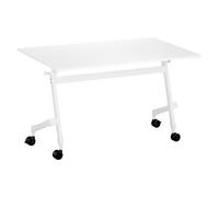 Table rabattable L 120 x P 70 cm blanche Bruneau Practika Plus pieds blanc - - Bruneau