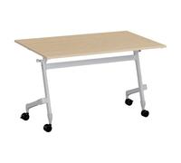 Table rabattable L 120 x P 70 cm chêne clair Bruneau Practika Plus pieds aluminium - - Bruneau