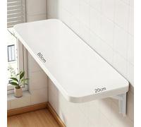 Table Rabattable Multifonctionnelle, Tablette Chevet à Suspendre, 15-30kg | Bureau D'ordinateur, Installation par perçage pour Mur de Bureau, Cuisine, Salle à Manger(White,80X20CM)