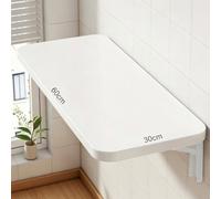 Table Rabattable Multifonctionnelle, Tablette Chevet à Suspendre, 15-30kg | Bureau D'ordinateur, Installation par perçage pour Mur de Bureau, Cuisine, Salle à Manger(White,60X30CM)